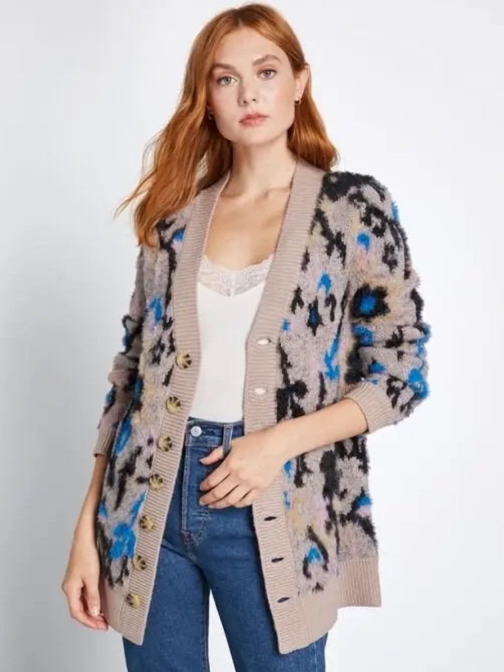 Modcloth Fuzzy Feeling Floral Cardigan
